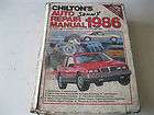 1986 CHILTONS AUTO REPAIR FACTORY SERVICE MANUAL DOMESTIC & CANADIAN 