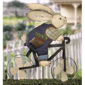  Mr Cottontail Cycling Yard Stake   Party Decorations 