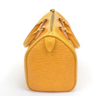 Louis Vuitton Speedy 25 City hand Bag Yellow Epi Leather F79  