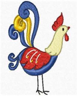 COLORFUL ROOSTER CHICKEN EMBROIDERY MACHINE DESIGNS CD  