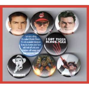 Charlie Sheen Set of 8   1 Inch Buttons a