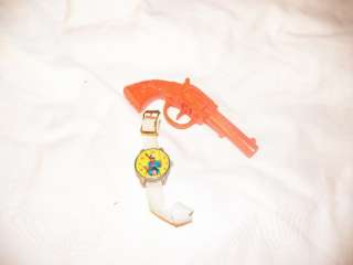   Lone Ranger Western Toy Plastic Cap Gun & Patent Watch Cowboy  