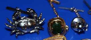 AWESOME LOT OF 10 VINTAGE TIE TACK PINS LION LOBSTER SWANK RELIGIOUS 