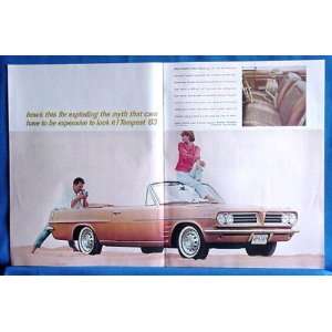  1963 Pontiac Tempest Convertible Double Page Print Ad (392 