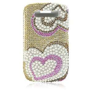  Pink Pearl Full Diamond Heart Snap on Hard Skin Cover Case 