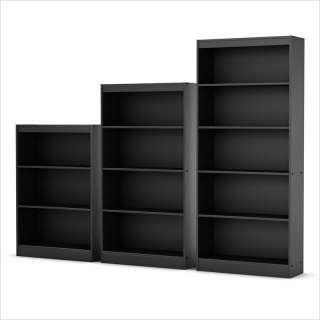 South Shore Axess 5 Shelf Pure Black Bookcase 066311041842  