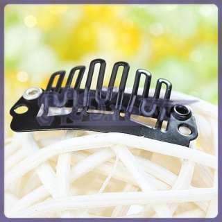 20p Plastic Black Snap Clip For Hair Extension Weft New  
