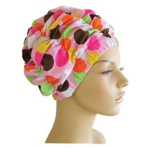  Luxury Spa/Pool/Shower Cap   Pink with Dots by Jane Inc. Beauty