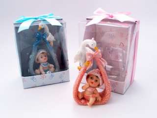 Pink 4 Baby Girl in Stork Blanket Christening Baby Shower Favor Cake 