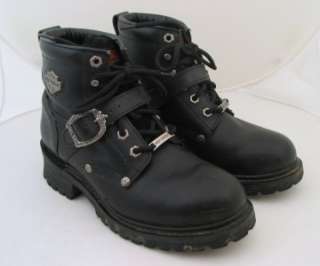   Davidson Black Leather Womens Size 8 UK 9 EU 39 Motorcycle Boots