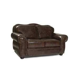 London Leather Two Seater Loveseat in Brown 