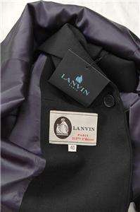   AUTH Made in France Lanvin Paris Black Slim Zipper Wool Jacket Coat 40