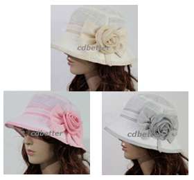 Elegant Flower Bling Princess Bucket Sun Hat Cap WOMENS  