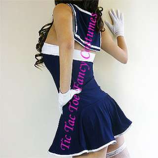   Sailor Girl Outfit Halloween Xmas Womens Fancy Dress Costume + Hat