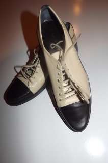 Robert Clergerie Classic 2 tone Oxfords   Beige and Black   size 7 