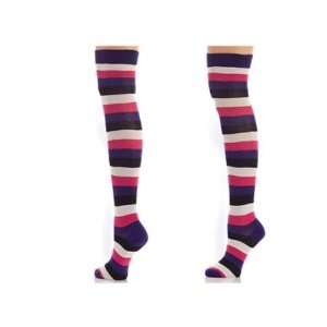  Lucci Stripes Over the Knee Sock  Purple Sports 