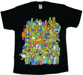 Simpsons Group With Glowing Homer   Simpsons T shirt  
