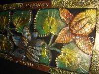   Golden Lotus Hand Carved Wood architectural panel~Bali Wall Art  