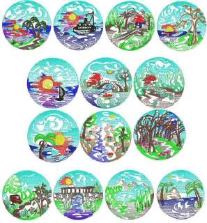 Scenic Toile Machine Embroidery Designs 4x4 CD  