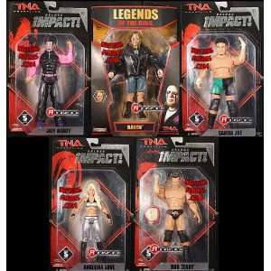  TNA DELUXE IMPACT 5 COMPLETE SET OF 5 TNA Toy Wrestling 