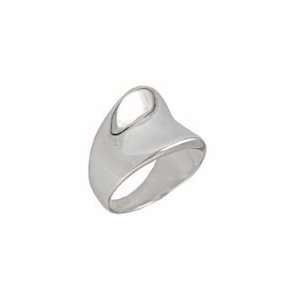   Inspired Sterling Silver Concave Ring Celebrity Silver Jewelry
