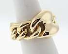 Solid 18k Yellow Gold Ring ITALY Links Ba