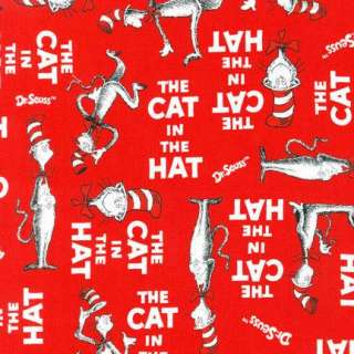 Dr SEUSS Cat in the Hat RED 10796 By the Yard  