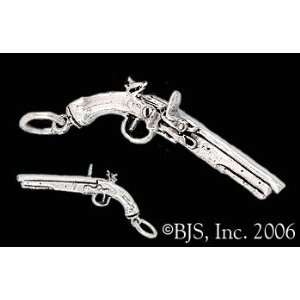   Sterling Silver Musket Pistol Charm   Pirate Jewelry 