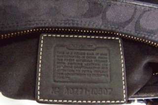 Pre Owned Black Signature Fabric COACH Handbag/Purse w/Blk Leather 