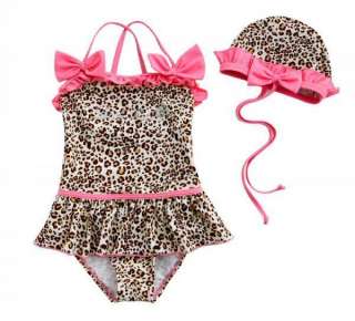 Leopard Child Girl Swimsuit Swimwear Tankini Bathers  