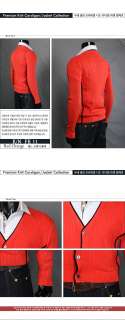 MENS CASUAL BASIC STYLE VIVID COLOR KNIT CARDIGAN.[FK11]3  