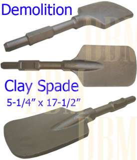 Demolition Hammer Clay Spade Scoop Shovel Bit Spline Shank Hex Drill 5 