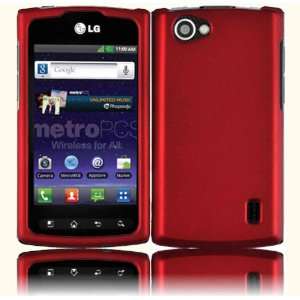  Red Hard Case Cover for LG Optimus M+ MS695 Cell Phones 