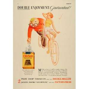  1936 Ad Old Gold Cigarettes Bicyclists Art George Petty 