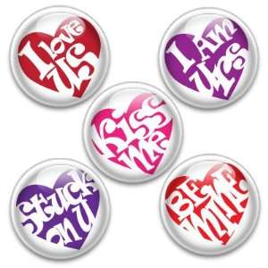    Decorative Magnets or Push Pins 5 Big Valentines