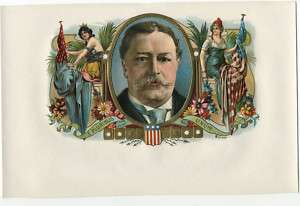 Ohio Republican President William Taft 1912 Cigar Label  