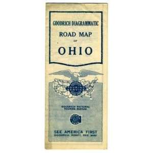    GOODRICH Diagrammatic Road Map of OHIO 1920s 
