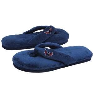   Navy Blue Plush Thong Flip Flop Slippers (9/10)