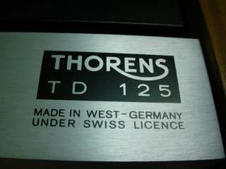 Thorens TD 125 TD125 with Shure SME 3009 Tonearm & Base  