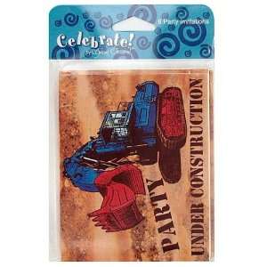 Big Dig Under Construction party invitations   Case of 144