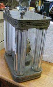   Thomas mantle clock   Working order Amazing metal / glass rods  