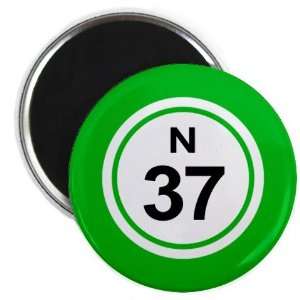  Bingo Ball N37 THIRTY SEVEN Green 2.25 inch Fridge Magnet 