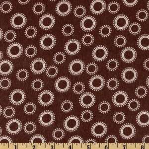  42 Wide Chocolate Circle Cozy Cotton Flannel Fabric By 