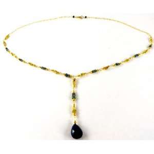  14kt Gold Filled Sapphire and Blue & Yellow Natural Rough 