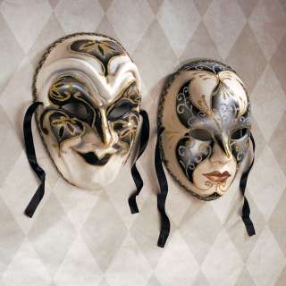   Full Size Venetian Carnivale Paper Mache Mask Wall Sculptures  
