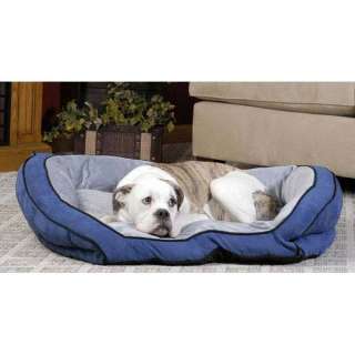 Bolster Couch Large Dog Bed Blue and Gray 28 x 40 655199073221 