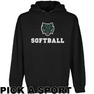 Binghamton Bearcats Custom Sport Logo Applique Pullover Hoodie   Black