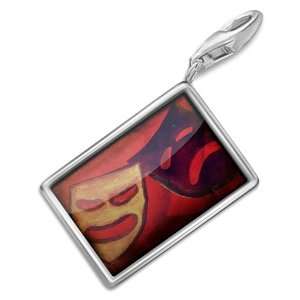 FotoCharms Two black and white masks, theater   Charm with Lobster 
