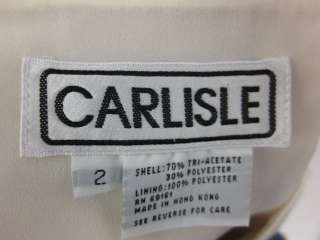 CARLISLE Beige Sleeveless Tank Shirt Blouse Sz 2  