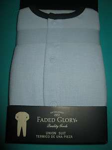   Glory Union Suit Thermal PJs Pajamas NIP Blue/Dk. Blue 12 M  